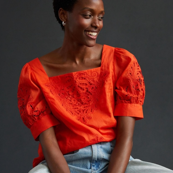 Anthropologie Tops - 🪩🔥🪩Closet Clearout! Anthropologie Bright Red Blouse | XL